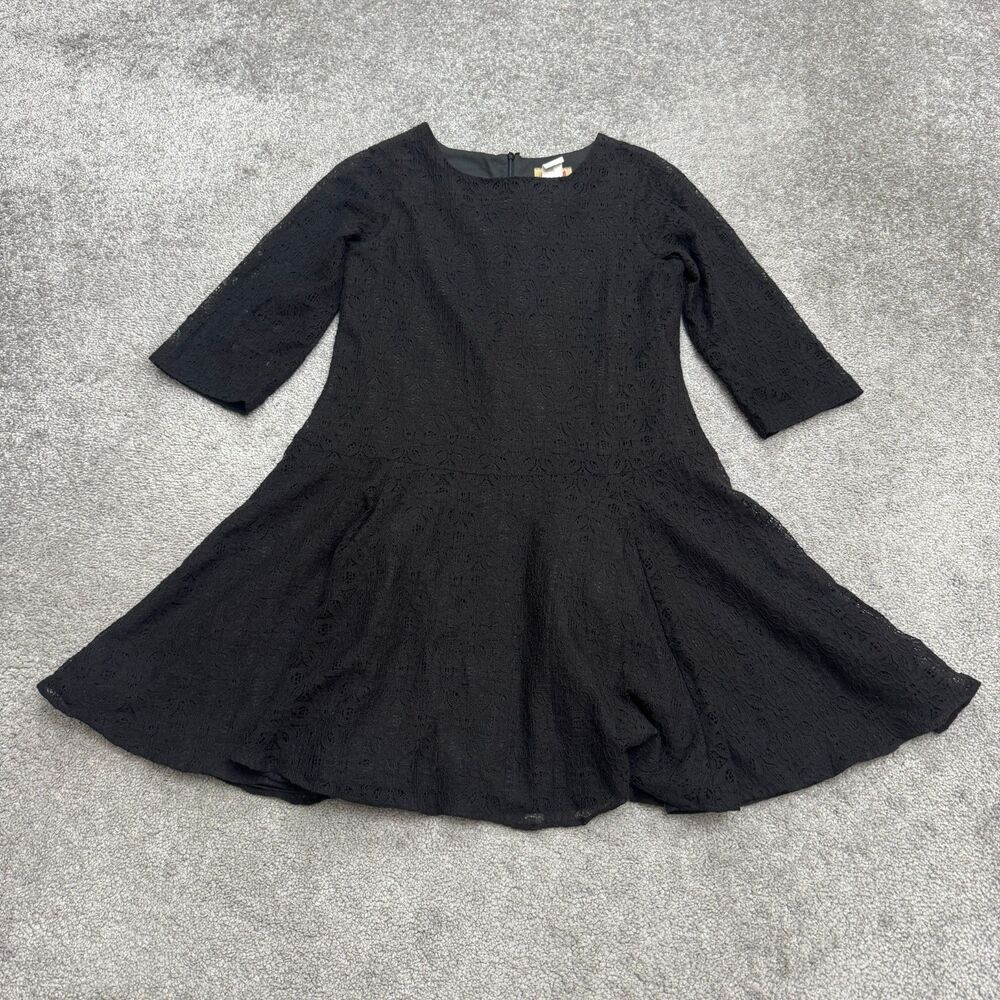 Studio 342 Florence Eiseman Lace Fit & Flare A-Line Mini Dress Womens 16 Black